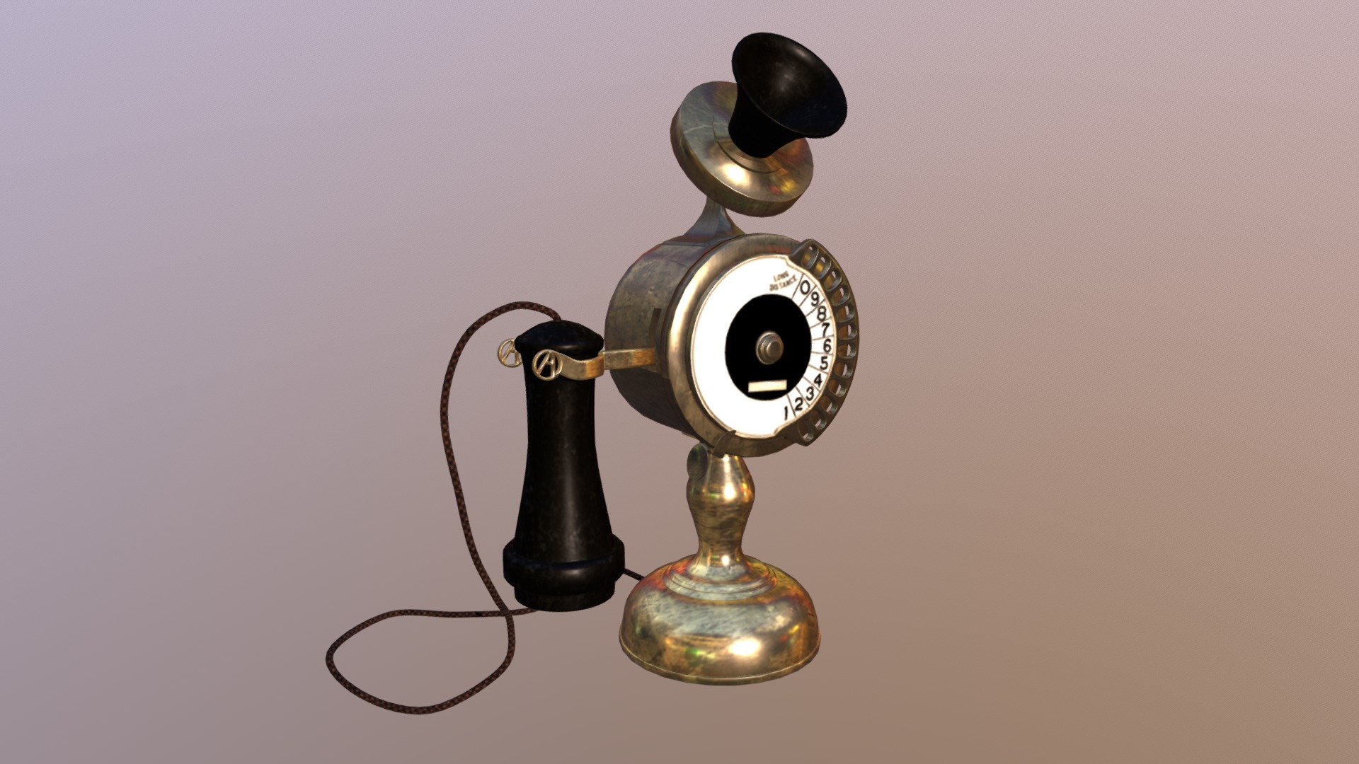 3D model Old Telephone - This is a 3D model of the Old Telephone. The 3D model is about a close-up of a light bulb.