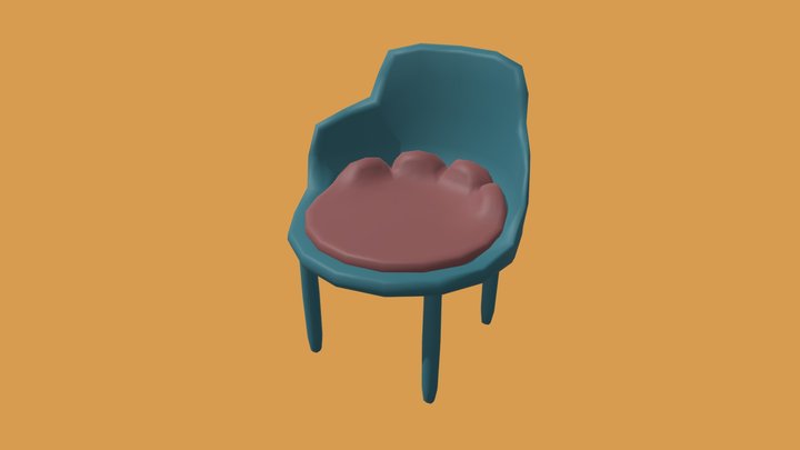 Cats Commit Café Chaos Chair with Cushion 3D Model