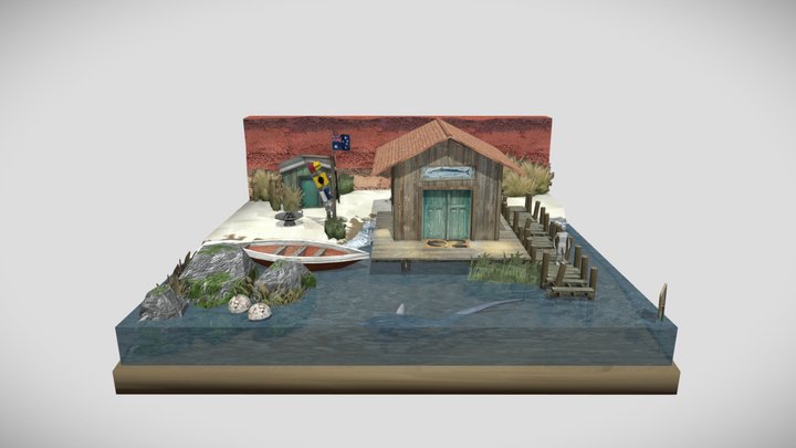 DAE Diorama - by the ocean 3D Model