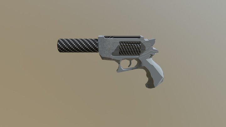Sci-fi Suppressed Pistol 3D Model