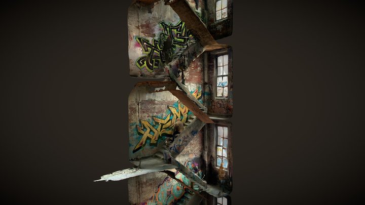 Abandoned Building Stairwell 3D Model