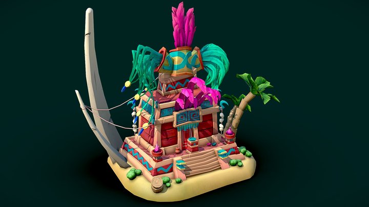 Mayan Diorama - Shaman 3D Model
