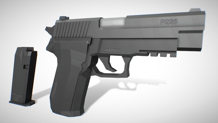 Low Poly SIG Sauer P226 3D Model