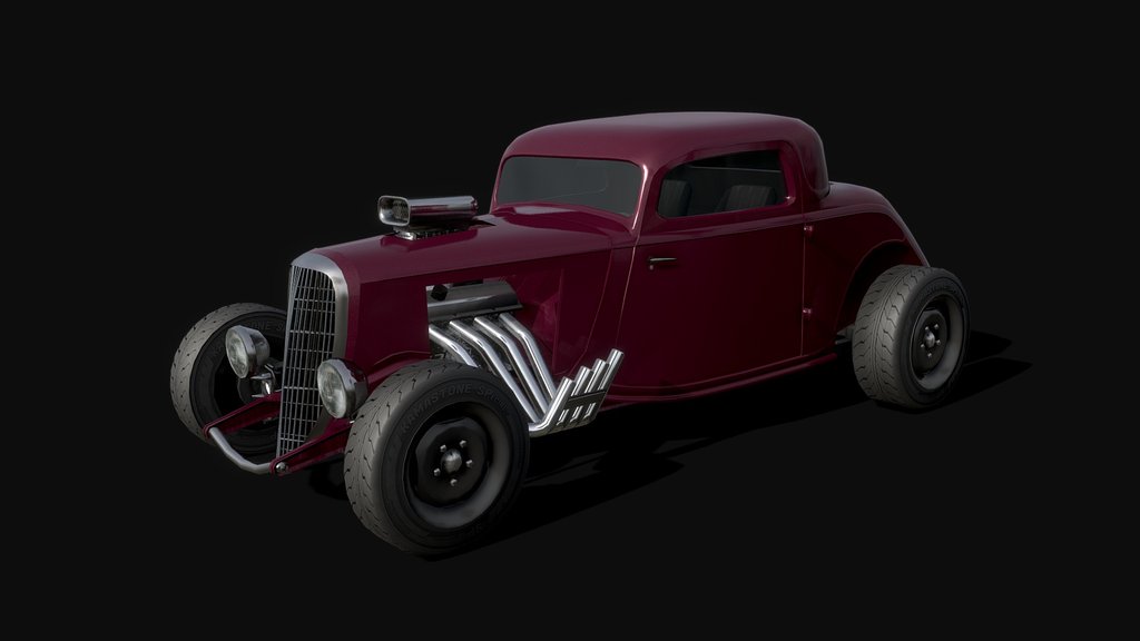 Coupe '33 Hotrod #1 - Low poly model