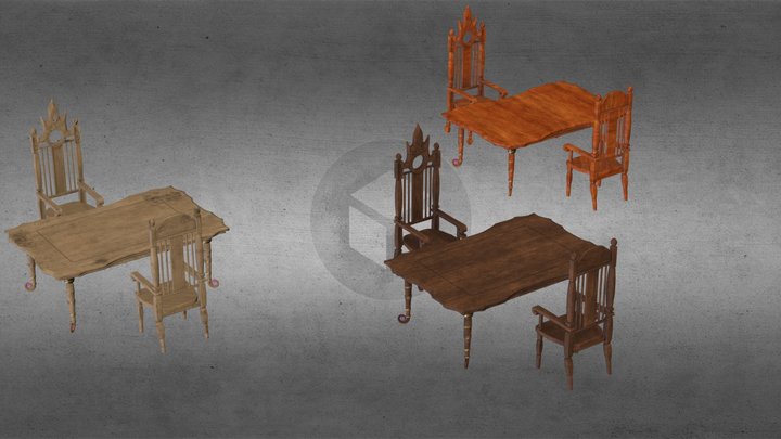 Mages Table Set 3D Model