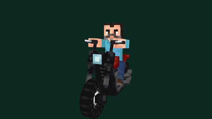 Minecraft Motorcycle 3D Model
