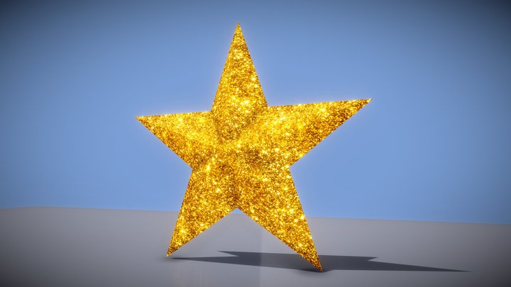 Gold Glitter Star 3D Model