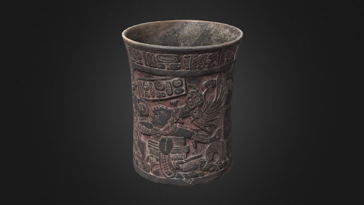 Maya Carved Cylindrical Vase (Retopologized) – Modello 3D gratuito STL