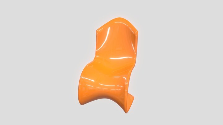 Orange abstract chair 3D Model