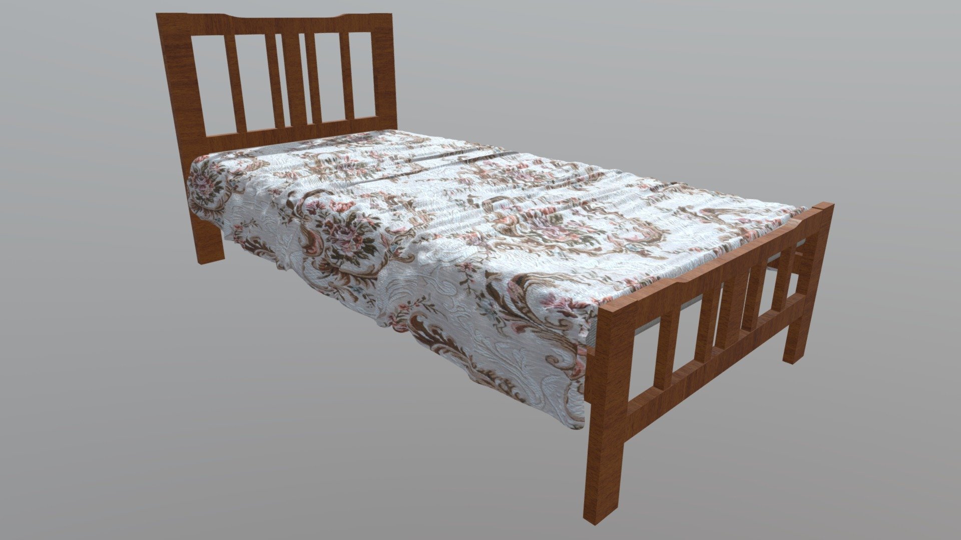 Bed with a bed cover