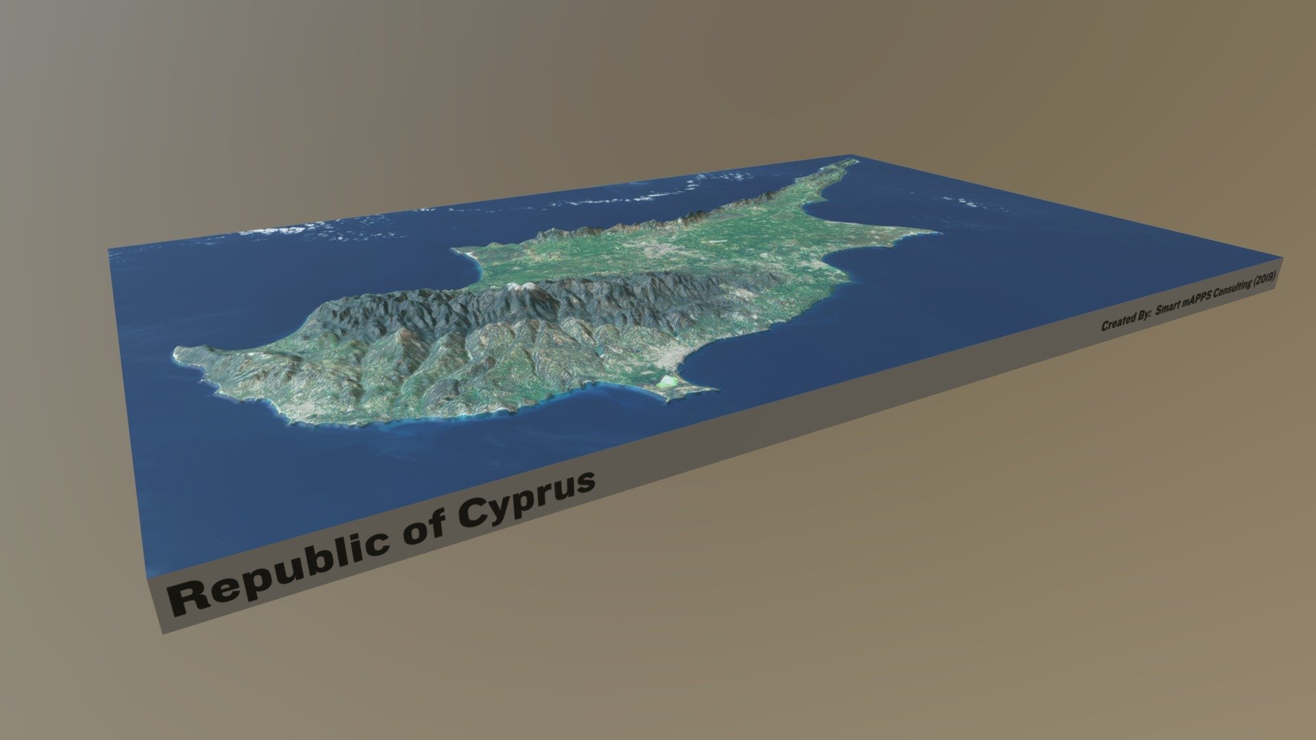 Topographic Map Of Cyprus Cyprus Relief Map, 1:650,000 Scale - 3D Model By Smartmapps (@Smartmapps)  [1F0B887]