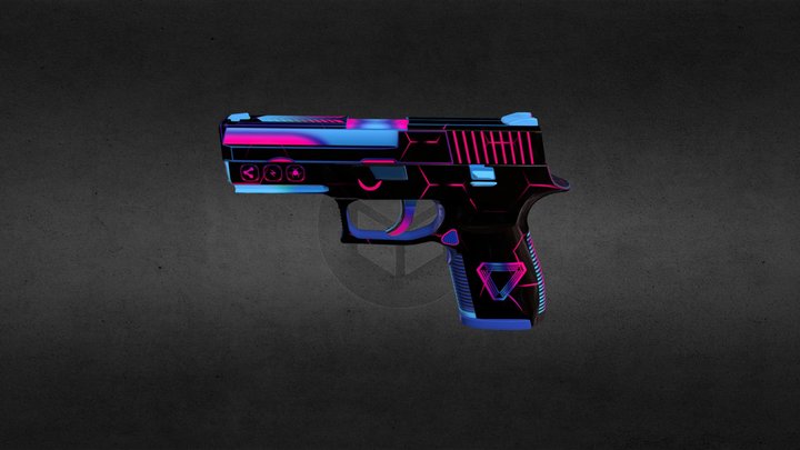 P-250 Cyberpunk 3D Model