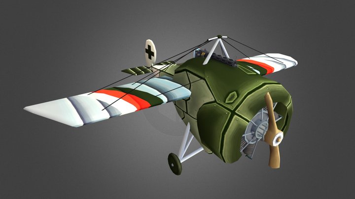Fokker E.II Gameart model 3D Model