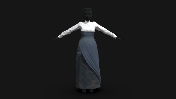 Dress of a poor woman - Victorian era 3D Model