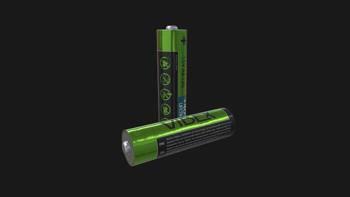 AA Batteries 3D Model