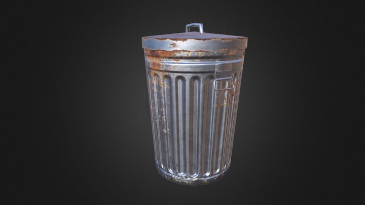 Realistic Trash Can Damaged (LOWPOLY) Free 3D Model