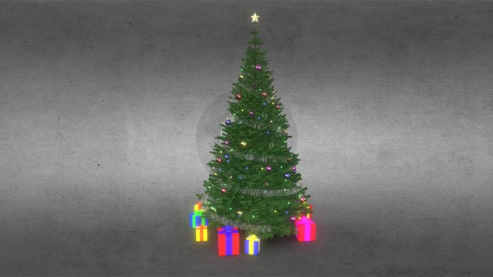 XMas Tree Colored 3D Model