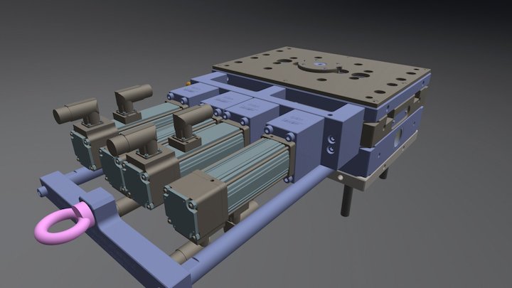 Servomotor sequential valve gate hot-half 3D Model