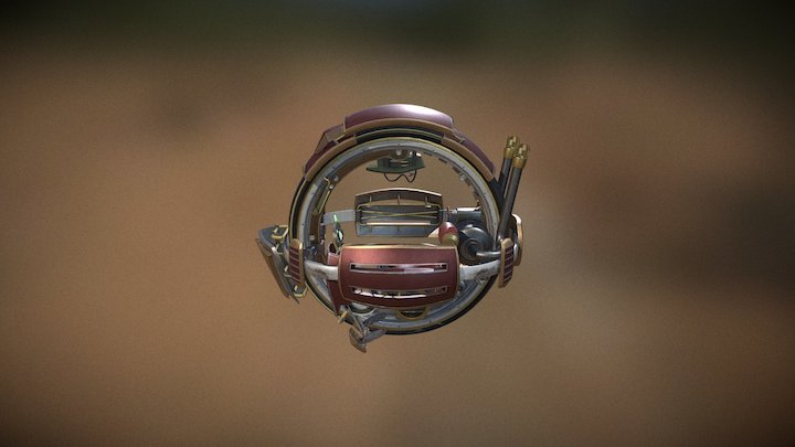 Mono Wheel SteamPunk 3D Model
