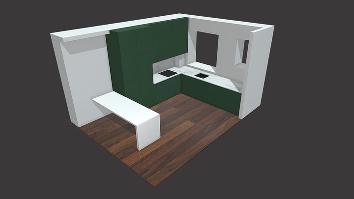 Virtuvės preliminarus modelis 3D Model
