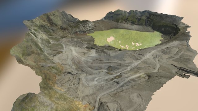 Kawah Gunung Kelud 3D Model