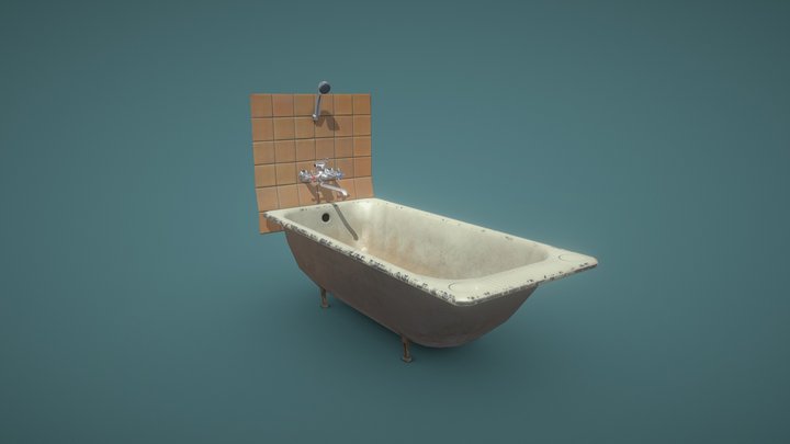 Old bath | Game-ready | PBR 3D Model
