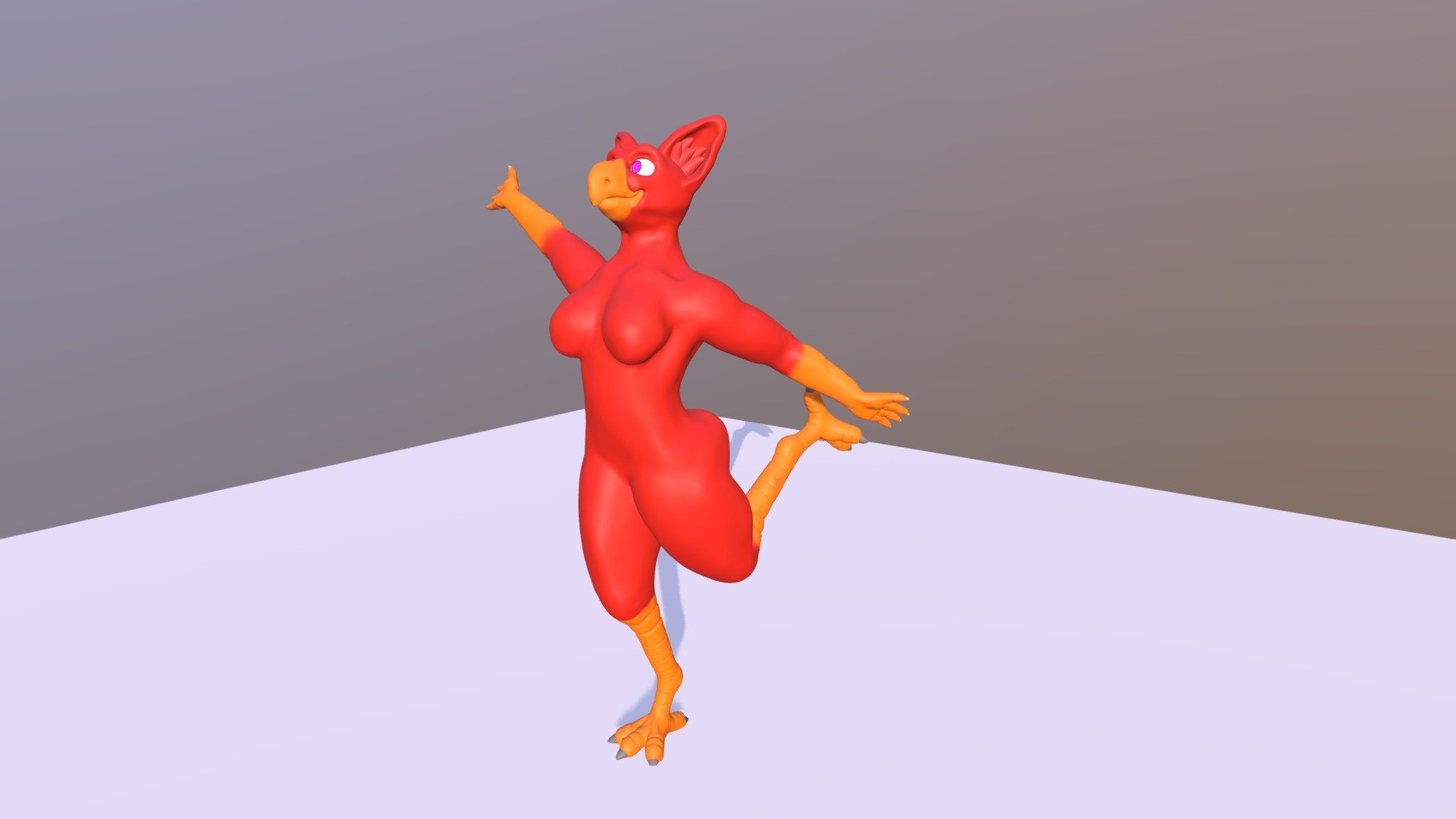 Anthro bird — Sketchfab embed 3D viewer