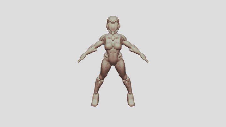armored female2 3D Model