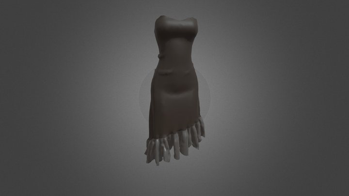 Short Silk Dress 3D Model