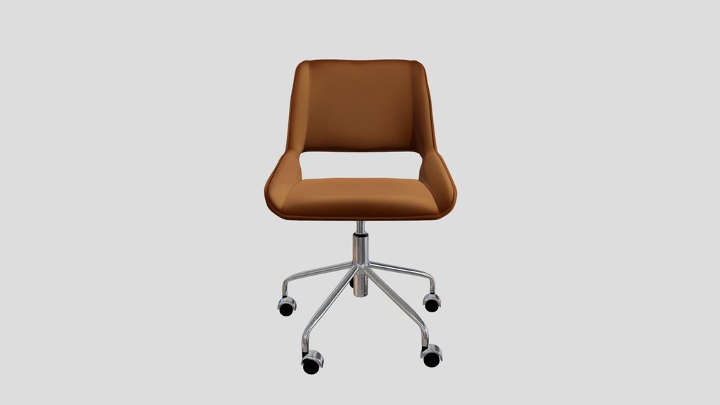 Orange Leather Swivel Chair