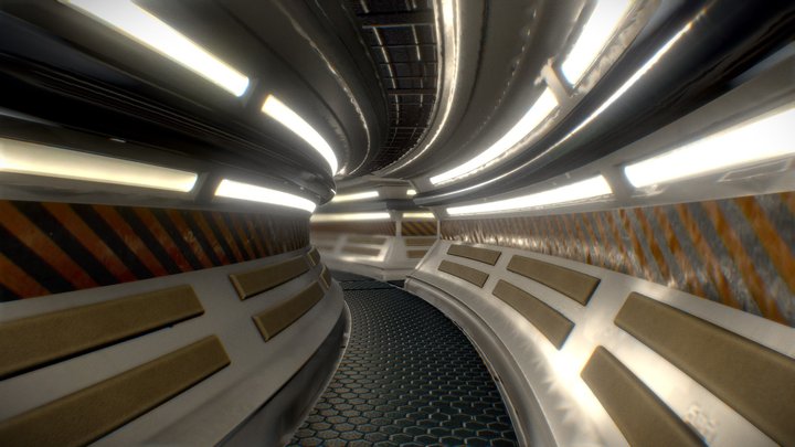 Sci-fi Access Hall 3D Model