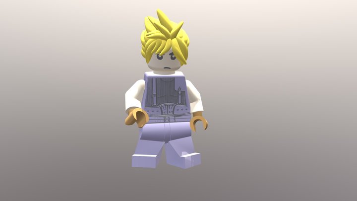 Final Fantasy Cloud lego figure-Swing Dancing 3D Model