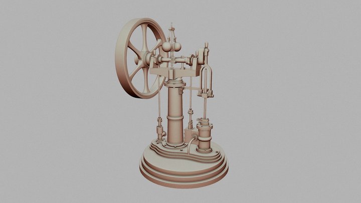 Benson Vertical Engine Animated 3D Model