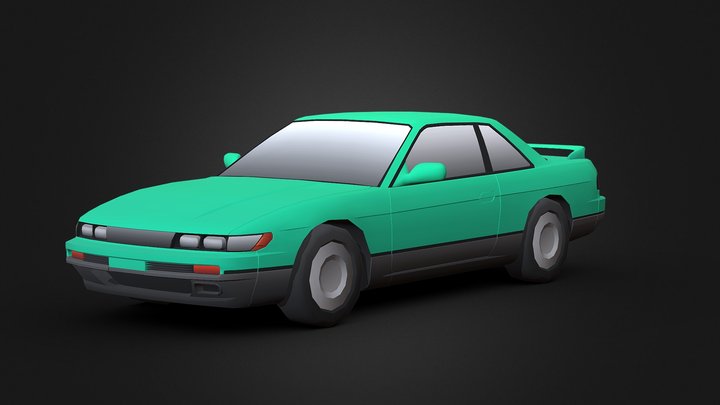 Nissan Silvia (s13) (cartoon styled) 3D Model