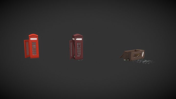 London Phone booth timecycle (updated) 3D Model