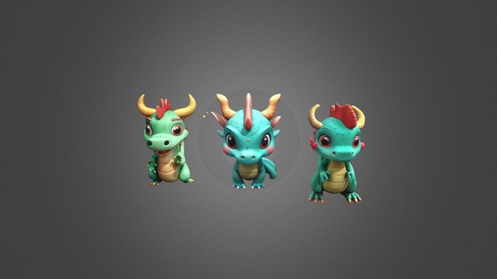 Kawaii_water_dragon 3D Model