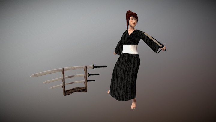 Final Character and SwordStand 3D Model