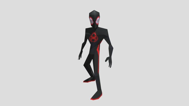 Spider-man Miles Morales Low Poly 3D Model