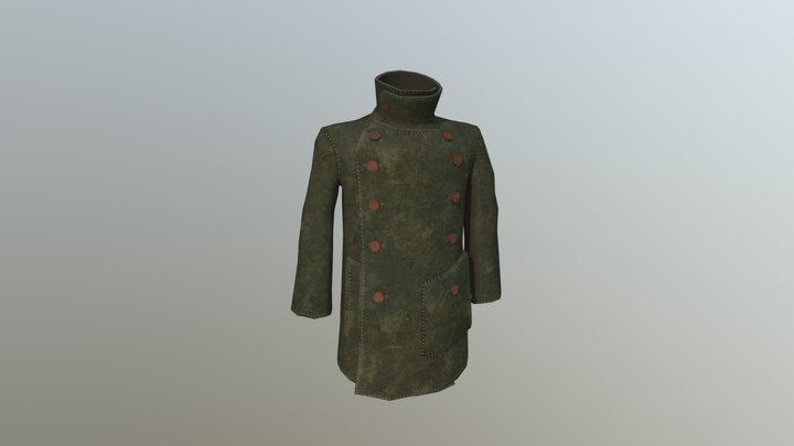 Vintage Army Coat Stylized 3D Model