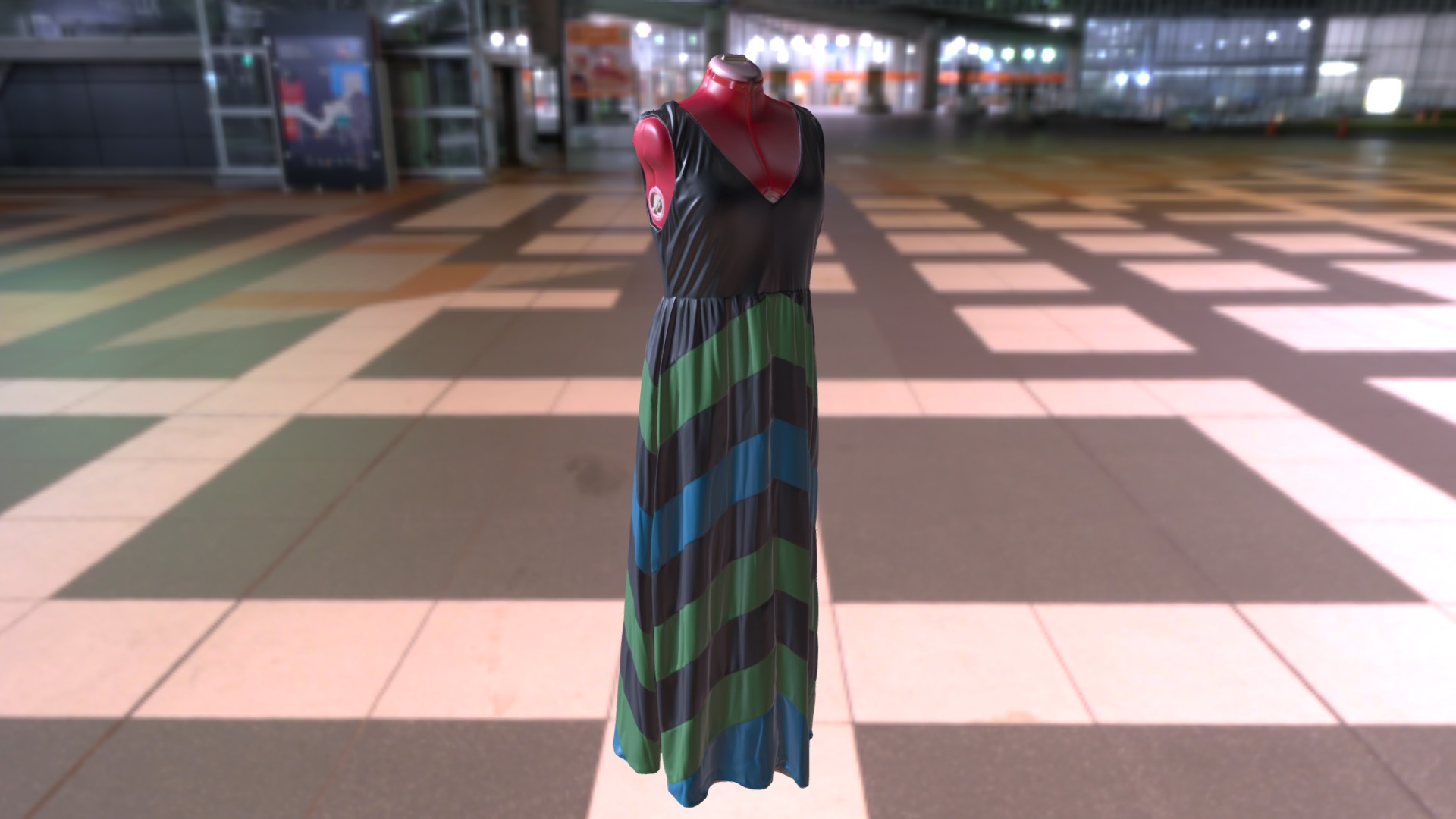 3D model Casual Dress - This is a 3D model of the Casual Dress. The 3D model is about a person in a garment.