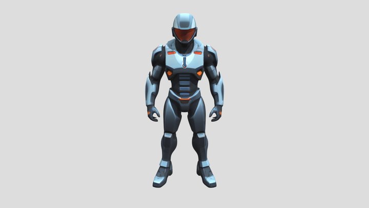 Futuristic Armored Suit 3D Model
