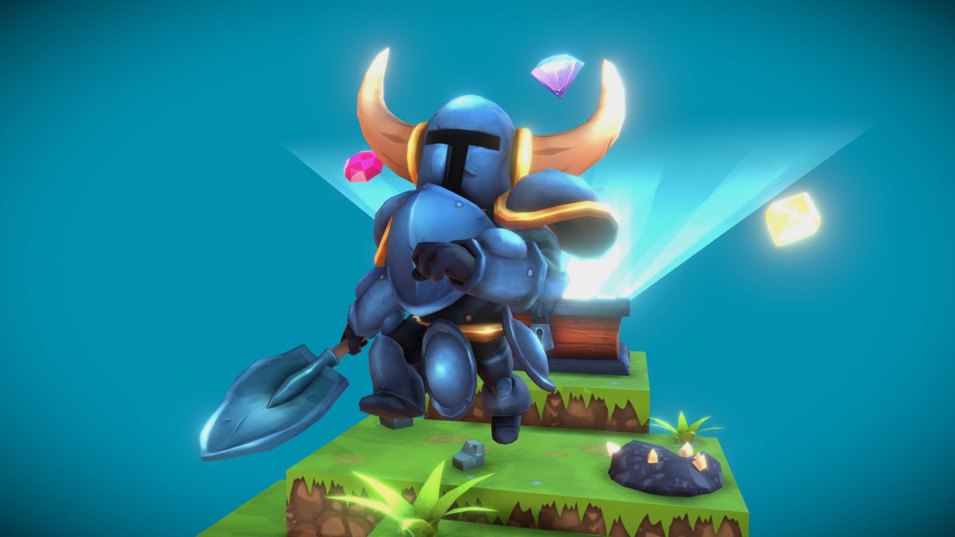 Shovel Knight Fanart - 3D model by technoir [1f26386] - Sketchfab