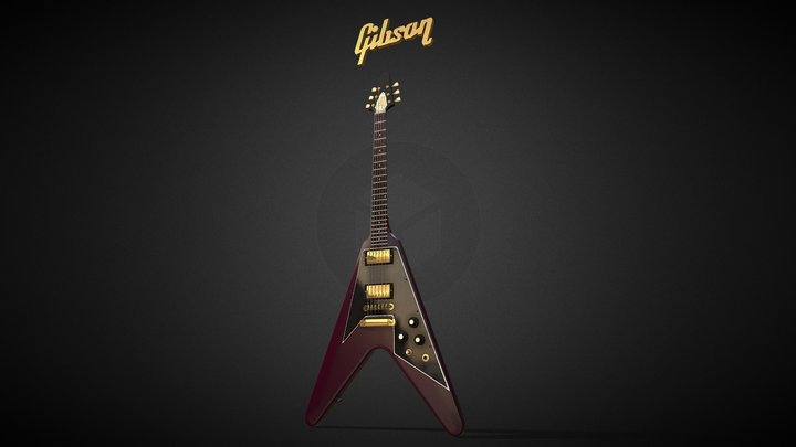 XYZ School. Detailing. Gibson Flying V 3D Model