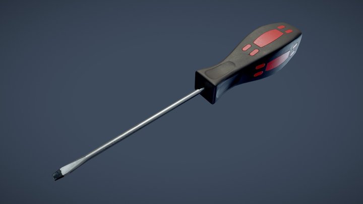 Game-Ready Screwdriver 3D Model