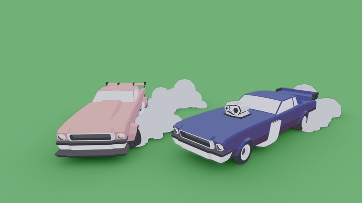 Muscle Car And Drift Car 3D Model