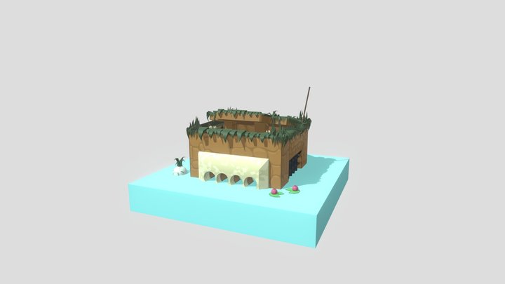 Nintendo Gamecube Island Diarama 3D Model