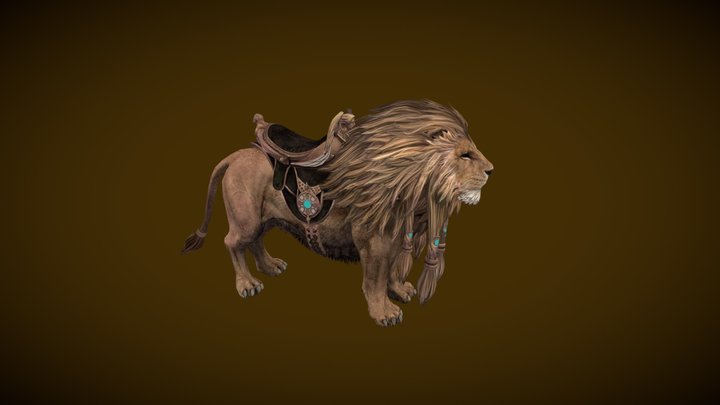 Realistic Lion 3D Model