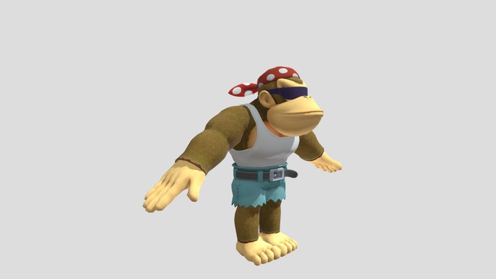 MMD Blender Model - Funky Kong DeviantArt 3D Model