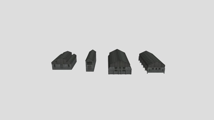 Factory Large Buildings 3D Model
