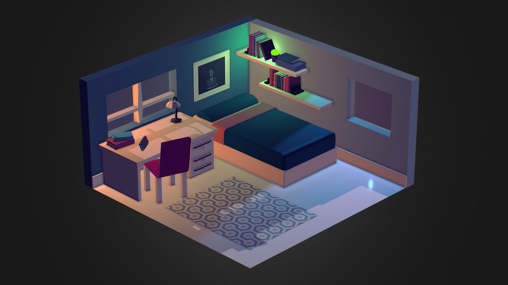 Isometric Room - 3D model by Sam Baqvel (@Sambqvl) [1f32b35] - Sketchfab